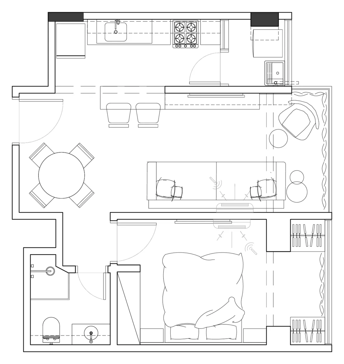 Planta técnica do apartamento